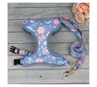 Ensemble Collier et Laisse pour Chien avec Support pour Sac à crottes, imprimé Floral, personnalisé, Collier et Laisse pour Animal de Compagnie(2 Products Purple,L)