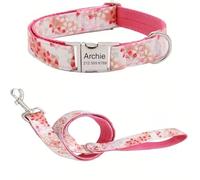 Ensemble collier et laisse pour chien - Collier tendance pour chien - Gravure personnalisable - Collier de dressage pour chiens de petite, moyenne et grande taille - Taille réglable - Livré avec