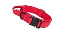 Ensemble collier et laisse réglables durables pour chien - Accessoires de dressage de berger allemand de taille moyenne et grande (rouge, taille L)