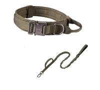 Ensemble collier et laisse réglables durables pour chien de taille moyenne et grande - Accessoires de dressage pour berger allemand (ensemble vert, taille M)