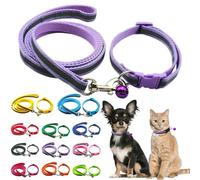 Ensemble collier pour chien avec clochette et laisse, colliers réfléchissants en nylon pour chaton filles et garçons, pour XXS et XS pour petits animaux de compagnie, litière pour chaton et chat