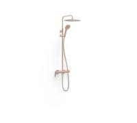 Ensemble colonne de douche mitigeur mural Or Rose Mat 24K - TRES 28119701OPM