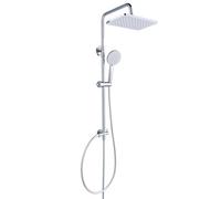 Ensemble Colonne de Douche sans Mitigeur, Colonne Douche Salle de Bain, Pommeau de Douche 30x20cm en ABS, Douchette à Main à 3 Modes, Flexible de Douche & Hauteur Réglable