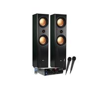 Ensemble Colonnes HIFI/Home-Cinéma 1000W PMPO - Enceintes EA-800-PG - Ampli stéréo 100W - USB MP3 SD Bluetooth FM - 2 Micros karaoké