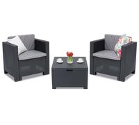 Ensemble Colorado Terrace Box 2 en technorotin anthracite Bica avec un coffre