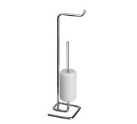 Ensemble combiné porte-rouleau de papier et brosse à toilettes Gessi Goccia en blanc GRES, 38067124, Couleur: Métal noir GHRC