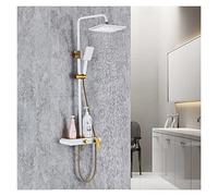 Ensemble combo de pomme de douche, piste de douche à main la tête de pluie combinée de pomme de douche avec étagère, système de douche mural, robe de douche haute pression de luxe ensemble pour salle