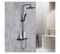 Ensemble combo de pomme de douche, piste de douche à main la tête de pluie combinée de pomme de douche avec étagère, système de douche mural, robe de douche haute pression de luxe ensemble pour salle