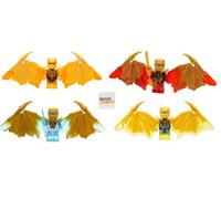 Ensemble Combo Dragon d'Or Cristallisé LEGO Ninjago : Minifigures Cole, Jay, Zane et Kai avec Armes