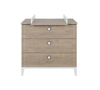 Ensemble commode 3 tiroirs marcel chêne blond-blanc TU