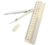 Ensemble Compas, Stylo de Précision et Règle Multifonction Jaune | Plastique et Métal, Design Tout-en-un, pour Élèves et Professeurs, Dessin Architectural et Examen