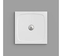 Ensemble complet - Bac à douche avec siphon | Receveur de douche, carré 80 x 80 cm | Nordona® SIMPLEX | Extra plat à encastrer: 3 cm