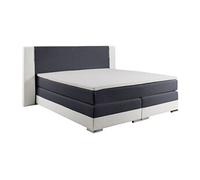 Ensemble complet boxspring tête de lit avec leds + sommiers + matelas + surmatelas - 180 x 200 cm - Simili - Blanc et gris - ASTI II de YSMEE