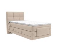 Ensemble complet boxspring tête de lit capitonnée + sommiers relaxation électrique + matelas + surmatelas - 100 x 200 cm - Tissu -