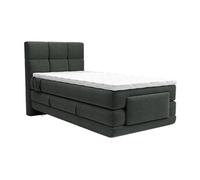 Ensemble complet boxspring tête de lit capitonnée + sommiers relaxation électrique + matelas + surmatelas - 100 x 200 cm - Tissu - Anthracite - LODI