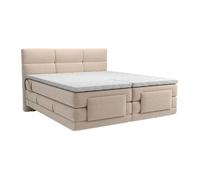 Ensemble complet boxspring tête de lit capitonnée + sommiers relaxation électrique + matelas + surmatelas - 2 x 80 x 200 cm - Tissu