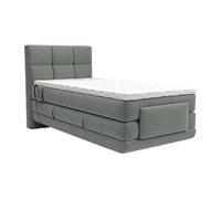 Ensemble complet boxspring tête de lit capitonnée + sommiers relaxation électrique + matelas + surmatelas - 100 x 200 cm - Tissu -