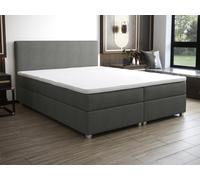 Ensemble complet boxspring tête de lit + sommier + matelas + surmatelas - 140 x 200 cm - Tissu - Anthracite - ONAN de YSMEE