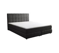 Ensemble complet boxspring tête de lit + sommier + matelas + surmatelas - 160 x 200 cm - Velours - Anthracite - HIDA de YSMEE