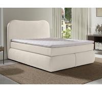 Ensemble complet boxspring tête de lit + sommier + matelas + surmatelas - 180 x 200 cm - Tissu bouclette - Beige - TRAVINO de YSMÉE Beige