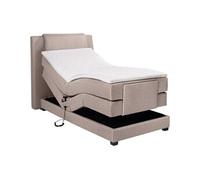Ensemble complet boxspring tête de lit + sommiers relaxation électrique + matelas + surmatelas - 100 x 200 cm - Tissu - Beige - CASTEL II de PALACIO