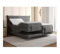 Ensemble complet boxspring tête de lit + sommiers relaxation électrique + matelas + surmatelas - 2 x 90 x 200 cm - Tissu -