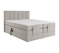 Ensemble complet boxspring tête de lit + sommiers relaxation électrique + matelas + surmatelas - 2 x 90 x 200 cm - Tissu - Beige - KALASI de PALACIO