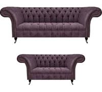 Ensemble complet Chesterfield Lila 2x canapés 3 places 2 places