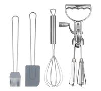Ensemble complet d ' outils de cuisson 4 pièces mélangeurs d ' oeufs manuels ustensiles en silicone ensemble de fouets pour dessert fait à la main fouets manuels en acier antirouille