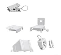 Ensemble complet d'accessoires pour rail de rideau avec poulies en nylon conçues pour les rails incurvés ou droits avec des perles à rouler clips et supports pour garantir un glissement silencieux et