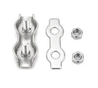 Ensemble complet de 10 pinces serrage doubles for câbles en acier inoxydable, avec clip simple ou double Pour Les Activités Intérieures Et Extérieures(M3(10Pcs))