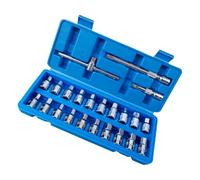 Ensemble complet de 23 clés à douille robustes pour bouchon de vidange d'huile avec étui de rangement pour voiture, camion, véhicule