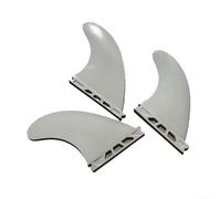 Ensemble complet de 3 ailerons de planche de surf pour queue de la série 437 avec position centrale gauche et droite pour planches de surf série 427 en nylon, plastique et fibre de verre (blanc)