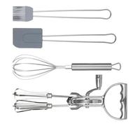 Ensemble complet de 4 fouets en acier inoxydable avec spatule, brosse pour cuisine multitâche, accessoires en silicone