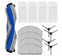 Ensemble complet de 4 pièces de rechange pour aspirateur Bosch : brosse principale et latérale, filtre, chiffon de nettoyage (microfibre). pour BCRC1W BCRD1W BCRC2W BCRD2W (A)