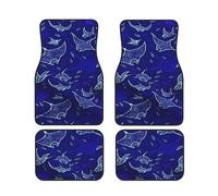 Ensemble Complet de 4 Tapis de Sol de Voiture à Motif Floral Vintage - Tapis de Sol en Caoutchouc antidérapants - Ajustement Universel pour SUV, camionnettes, berlines, camions