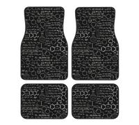Ensemble complet de 4 tapis de sol de voiture avec illustration abstraite, science, chimie, impression 3D, accessoires de voiture, ajustement universel pour camion, SUV
