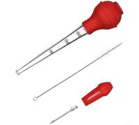 Ensemble complet de 5 poires à dinde avec brosse à huile et aiguille - Injecteur de marinade en silicone pour volaille et bœuf - Outil de barbecue grande capacité 26 cm