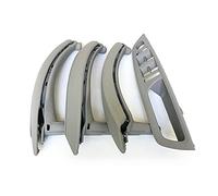 Ensemble complet de 7 pièces de couvercle de poignée de porte en cuir for panneau de commutateur de fenêtre LHD RHD, for BMW, for X5 X6 E70 E71 E72 2007-2013(RHD Gray)