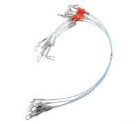 Ensemble complet de bas de ligne avec émerillons à pression, 6 bas de ligne en nylon pour la pêche en eau salée et en eau douce, résistance d'essai de 40,8 kg (1 tête bleue)