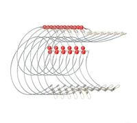 Ensemble complet de bas de ligne avec émerillons à pression, 6 bas de ligne en nylon pour la pêche en eau salée et en eau douce, résistance d'essai de 40,8 kg (bleu, 2 têtes)