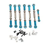 Ensemble complet de biellettes de direction en acier et alliage d'aluminium pour Traxxas SLASH 1/10, pièces de mise à niveau pour parcours court (Bleue)