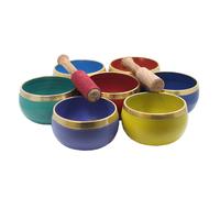 Ensemble complet de bols chantants tib tains DharmaObjects, taille paume, 7 chakras, premium