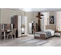 Ensemble complet de chambre d'adolescent Lit Bibliothèque Table de nuit Meubles en bois 5pcs