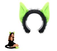 Ensemble complet de costume de diable avec bandeau en corne de diable et queue de diable, accessoire de fête décoratif pour Halloween et carnaval, rouge A, vert A