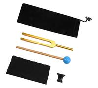 Ensemble complet de diapasons 432 Hz avec sac de transport - Design doré - Diapason pour méditations post-relaxation