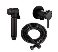 Ensemble complet de douchette design WC/bidet avec mitigeur Mini Shattaf en noir mat