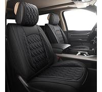 Ensemble complet de housses de siège de voiture pour Dodge Ram 20102022 1500 2500 3500 Pickup Truck Crew Standard Quad Mega Cab Housses de siège imperméables en cuir synthétique (5 pièces noir)