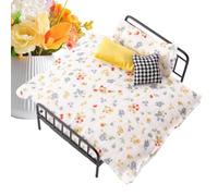 Ensemble Complet De Lit Maison Miniature | Décoration rétro réaliste avec literie et Oreiller | Meubles Maison De Jeu,pour Fille Chambre Pièce Salon Rêve Histoire Déguisement Fête Anniversaire Vie