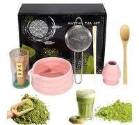 Ensemble complet de matcha 6 pièces avec bol, fouet, support, tamis à matcha - Cadeau pour les amateurs de matcha